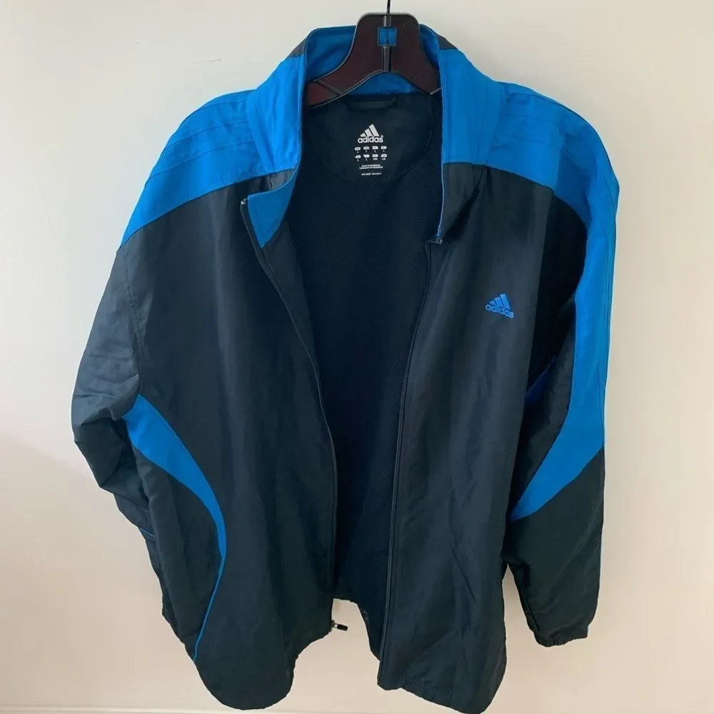 Adidas Men’s Jacket Black withe 3 Blue Stripes - Picture 4 of 5